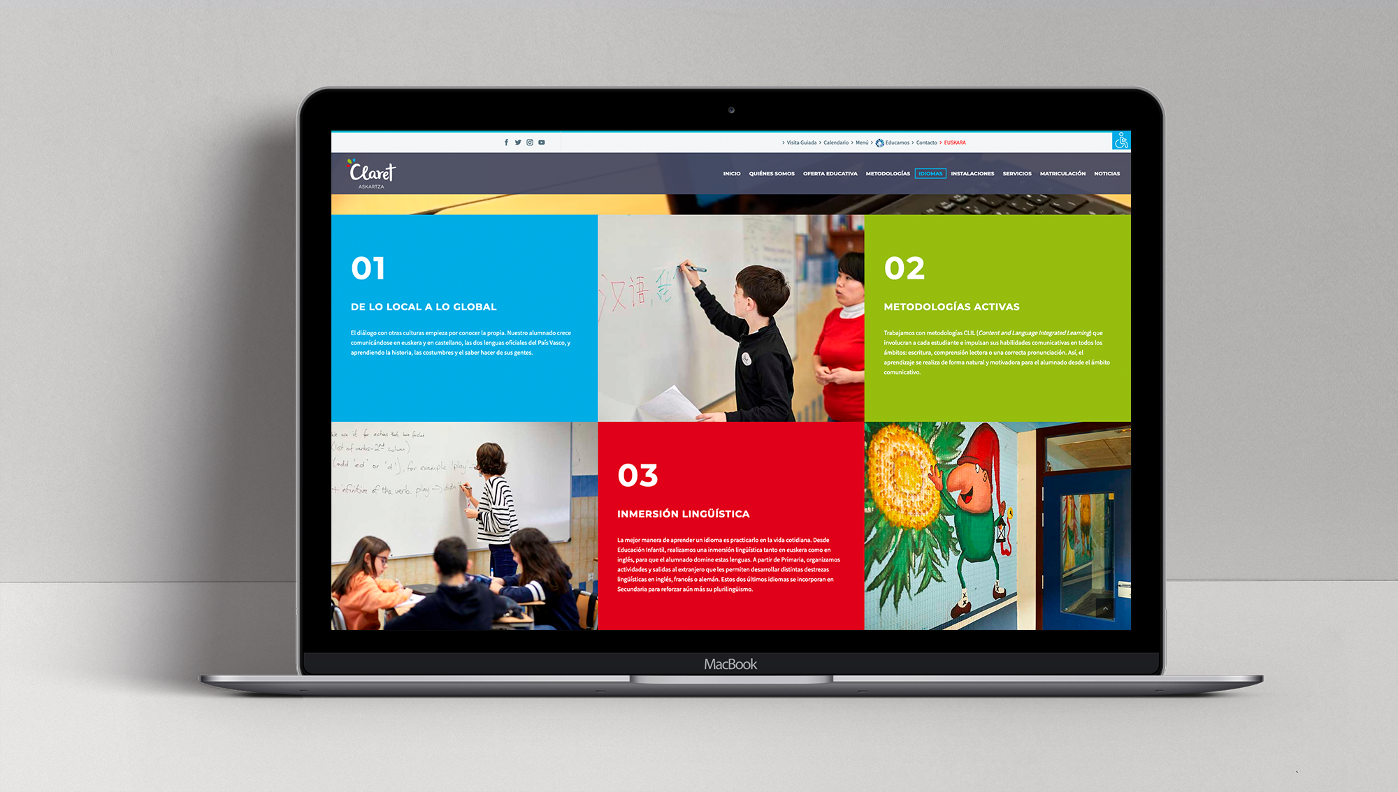 rediseño página web de un colegio