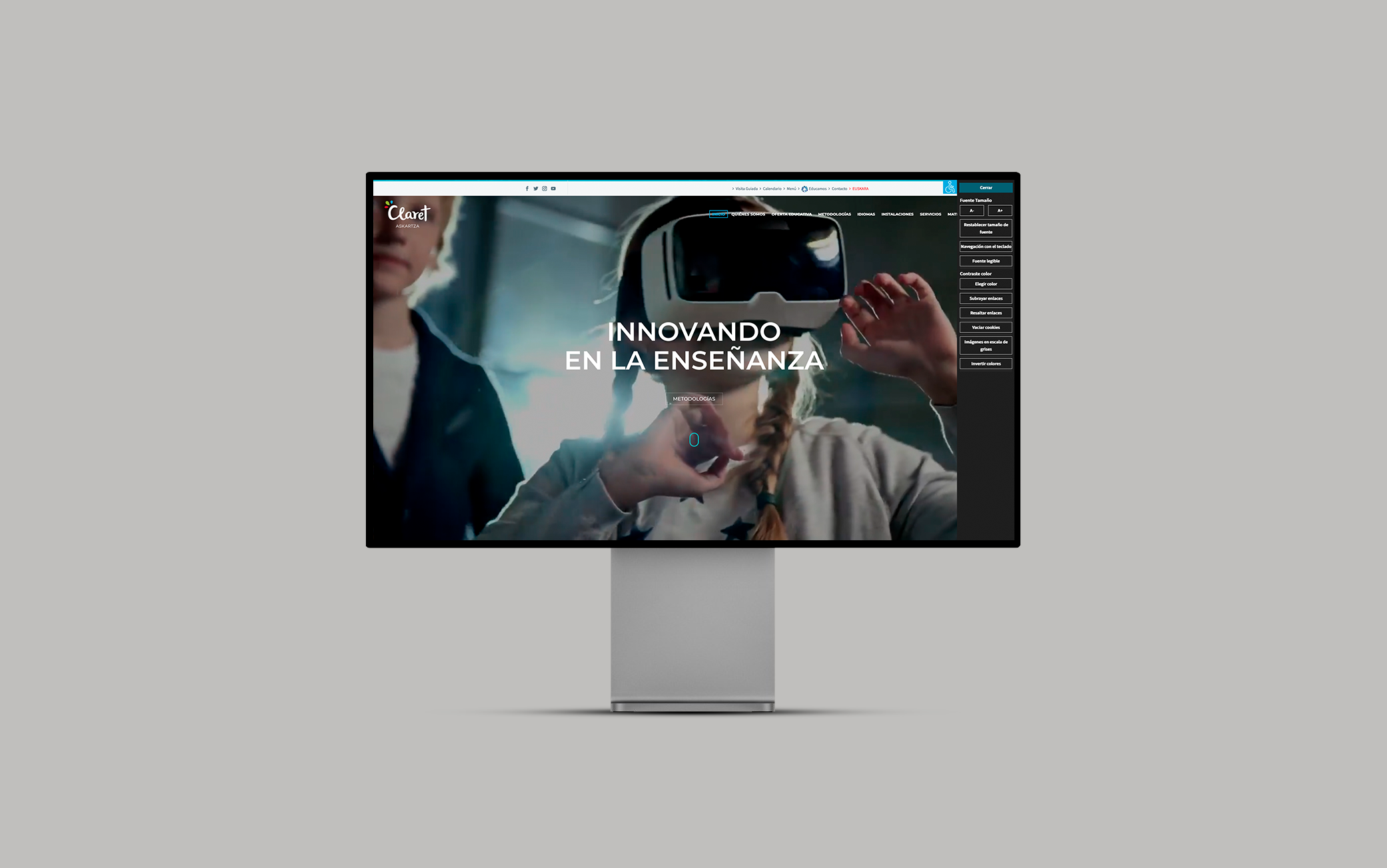 diseño de la página web de un colegio