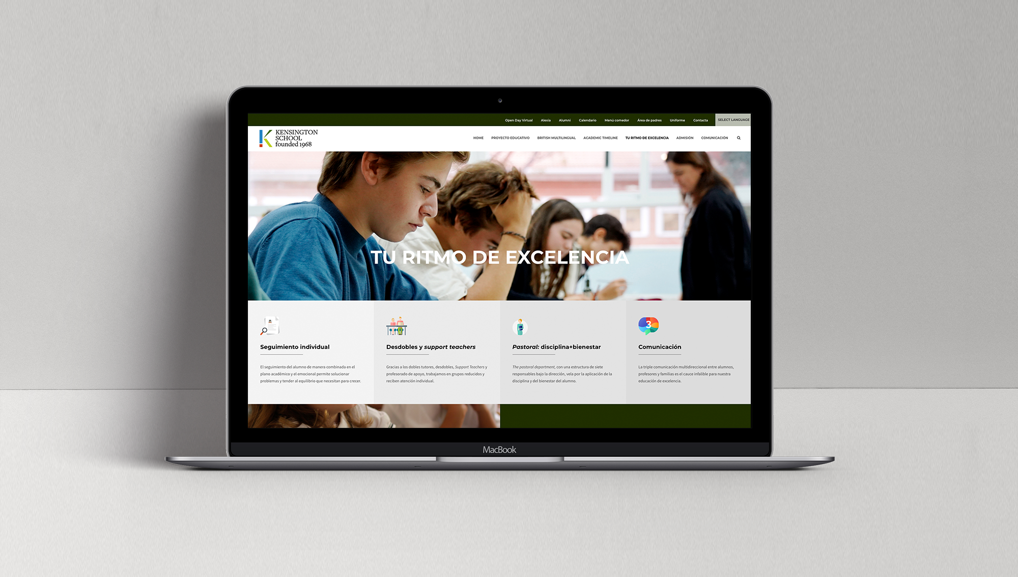 desarrollo página web escolar
