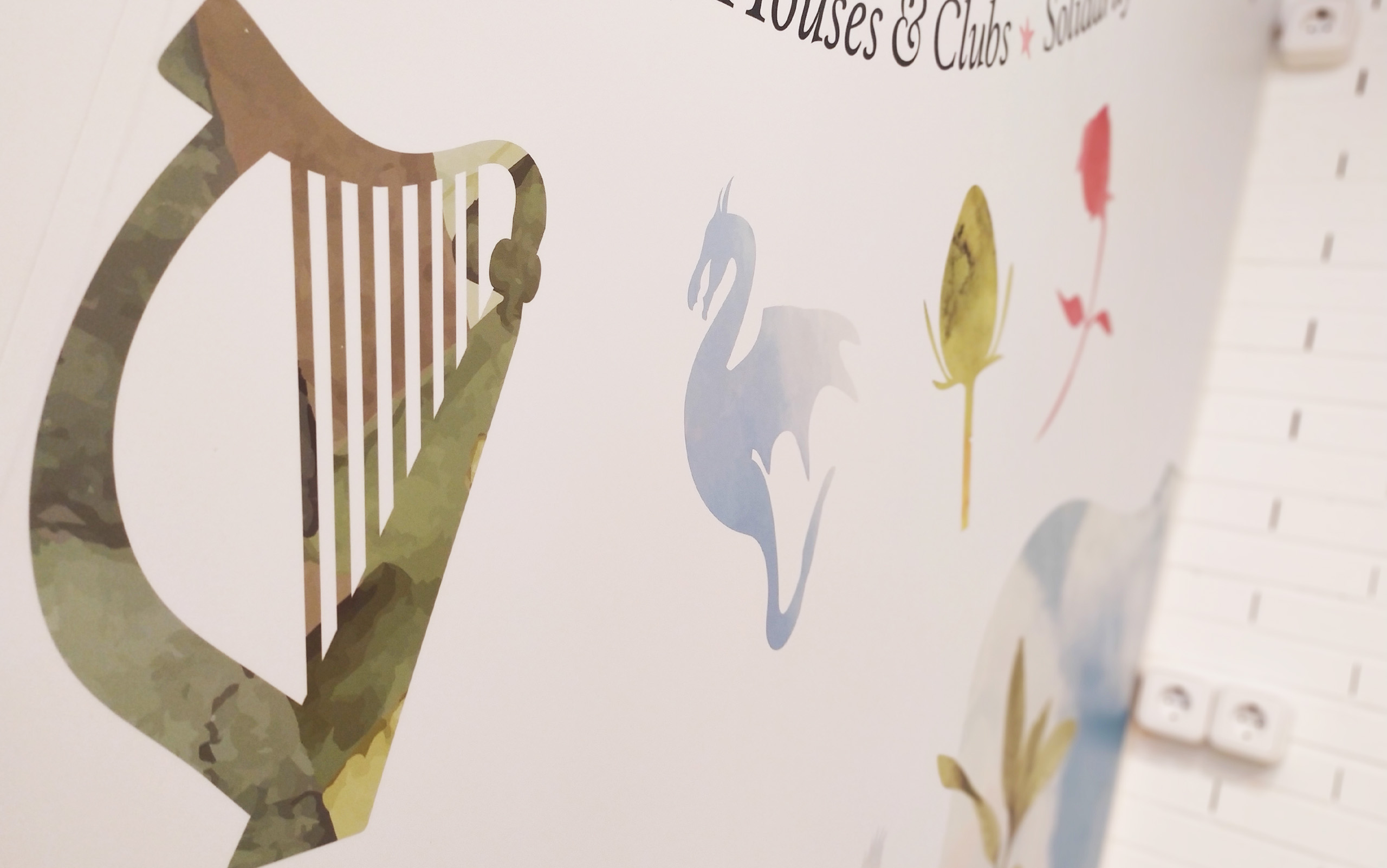 detalle de ilustración en acuarela de un mural