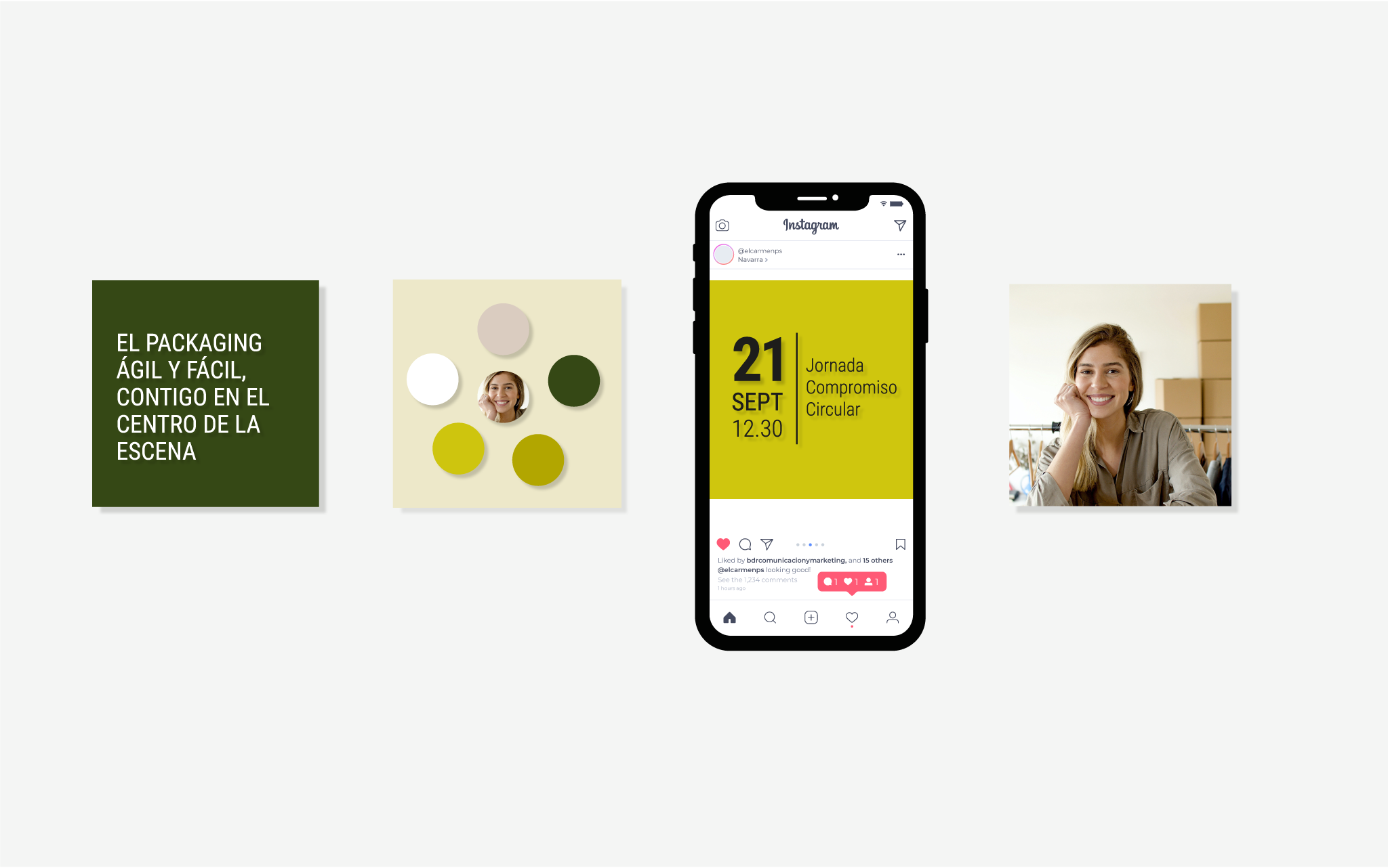 muestra de redes sociales creativas en móvil