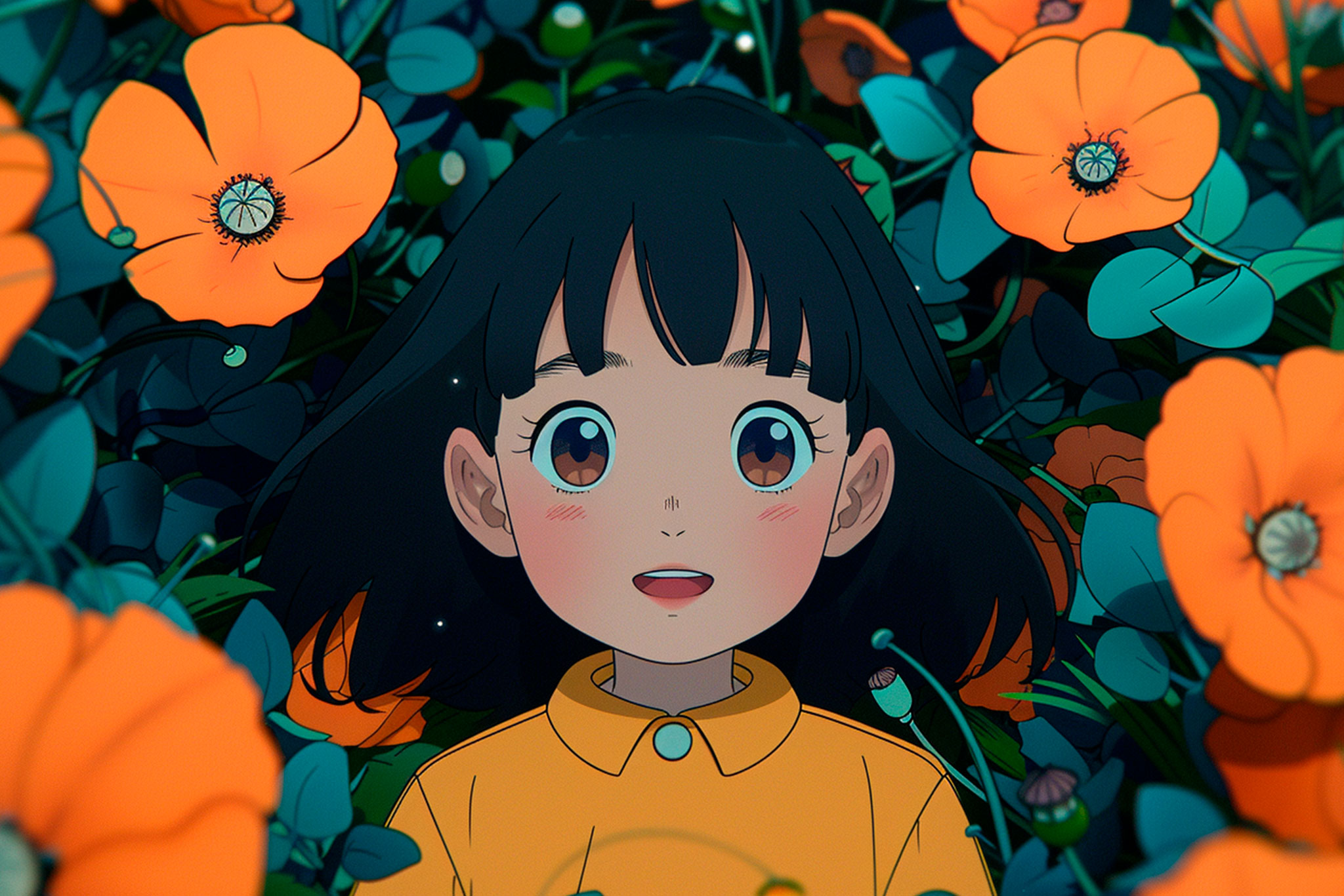 personaje chica de anime creada con inteligencia artifiicial